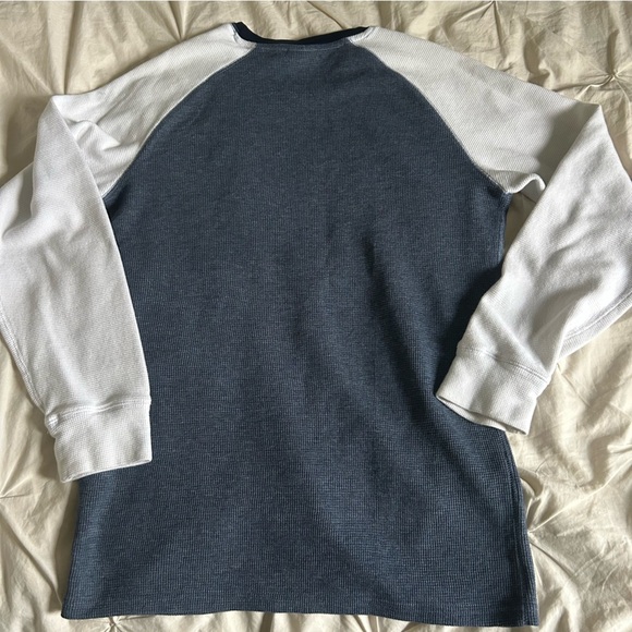 Jack & Jones Mens Navy and White Medium Textured Long-Sleeve Shirt - Picture 6 of 7